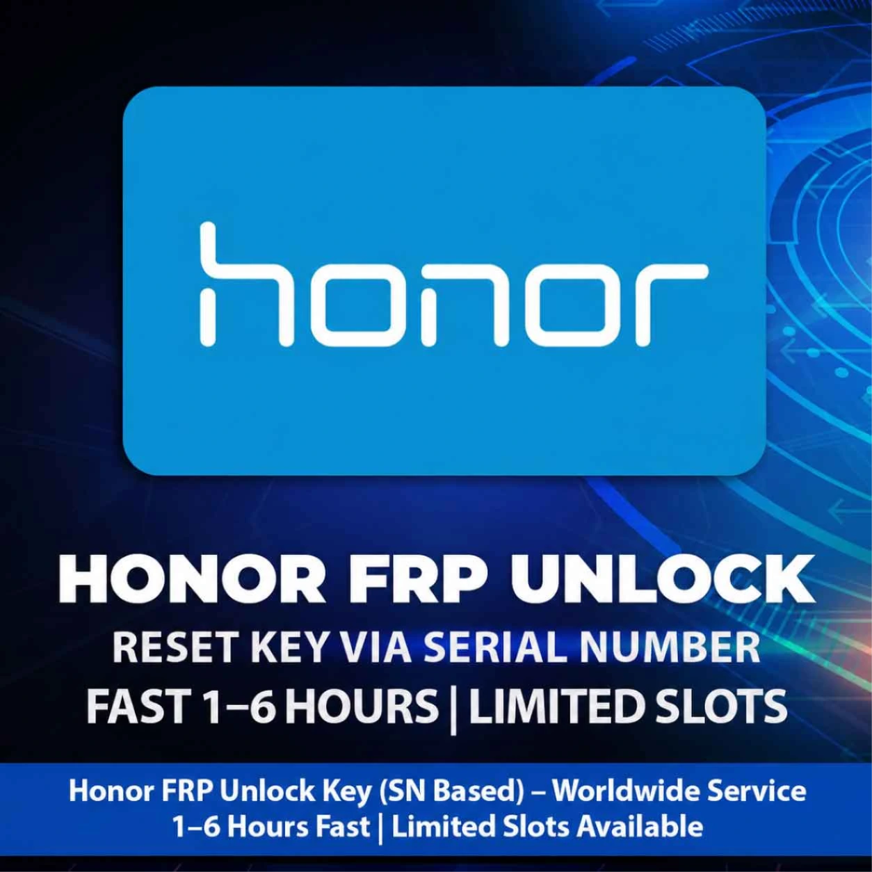 Honor FRP Key Service ON ✅ | Emergency Service | Fast 1–3 Hours | If Delayed, No Cancel